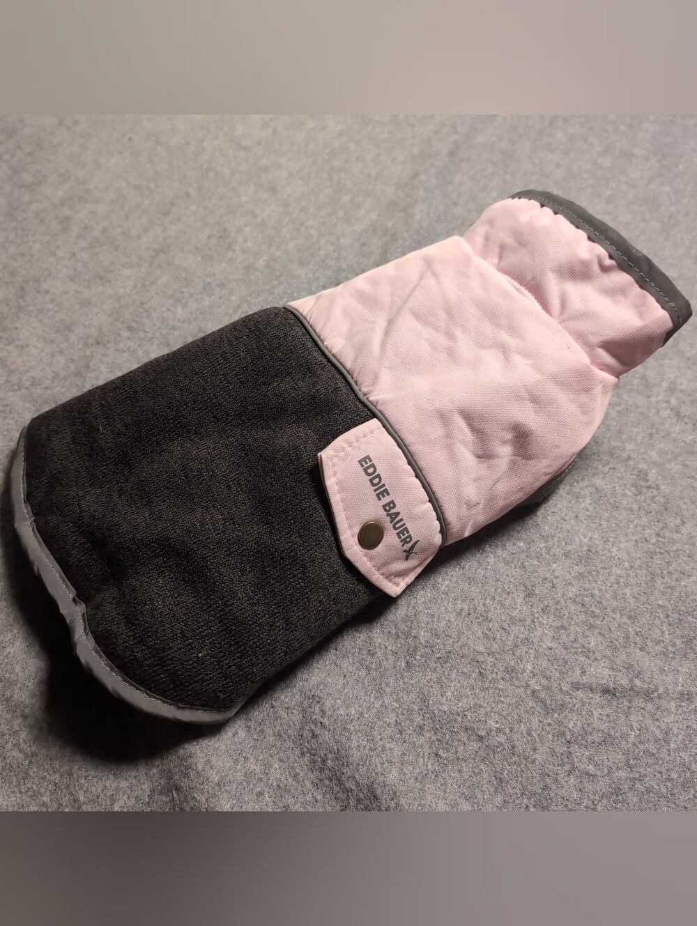 Eddie Bauer Dog Jacket Coat Small Fleece Lined Pink Charcoal Reflective Trim